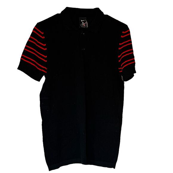 NIKE X Made in Italy AQ0680 Short Sleeve Golf Shirt Polo Black/Red Men's SM NWT - Picture 1 of 6